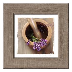 Kunstdruk Lovely lavender I Bruin - Meerkleurig - Plaatmateriaal - 44 x 44 x 1.7 cm