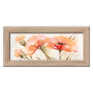 Kunstdruck Lovely poppy Multicolor - Rot - Holzwerkstoff - 94 x 44 x 1.7 cm