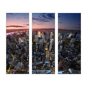 Kunstdruck New York (3-teilig) Multicolor - Glas - 30 x 80 x 1.5 cm