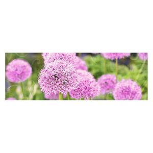 Kunstdruck Pink Meadow Grün - Pink - 150 x 50 x 4.5 cm