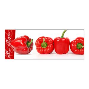 Kunstdruk Rode Paprika Rood - Glas - 80 x 30 x 1.5 cm