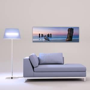 Kunstdruck Sea Mood Blau - 120 x 40 x 4 cm