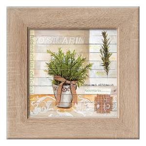 Impression d'art Sweet herbs I Marron - Multicolore - Bois manufacturé - 44 x 44 x 1.7 cm