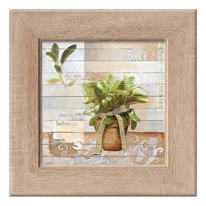 Kunstdruk Sweet herbs II Bruin - Meerkleurig - Plaatmateriaal - 44 x 44 x 1.7 cm