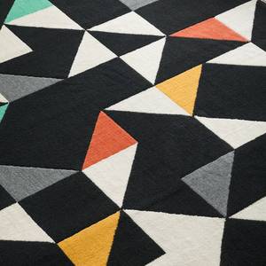 Laagpolig tapijt Canvas textielmix - Zwart/geel