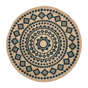 Vloerkleed Mamda Light maisstengels - beige/zwart - Diameter: 80 cm