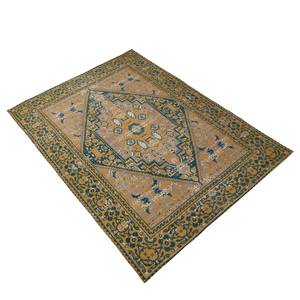 Tapis vintage Montville Étoffe de coton - Bleu / Beige