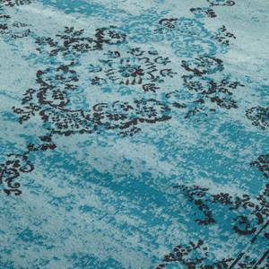 Laagpolig vloerkleed Vintage textielmix - Turquoise - 140 x 200 cm