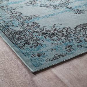 Laagpolig vloerkleed Vintage textielmix - Turquoise - 160 x 230 cm