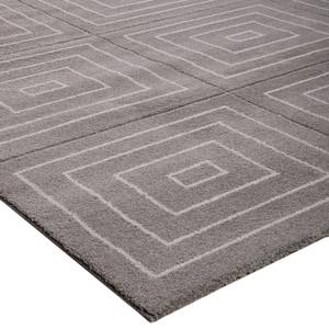 Tapis à poils courts Wengle Fibres synthétiques - Gris clair / Blanc