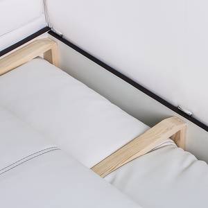 Canapé d'angle Seward Imitation cuir - Blanc - Méridienne courte à gauche (vue de face)