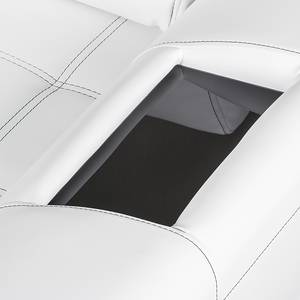 Canapé d'angle Seward Imitation cuir - Blanc - Méridienne courte à droite (vue de face)