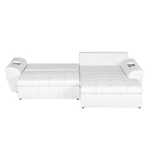 Ecksofa Seward II (mit Schlaffunktion) Kunstleder - Weiß - Longchair davorstehend rechts