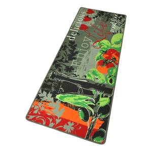 Smal tapijt Enjoy Life Grijs - Groen - Textiel - 67 x 180 cm