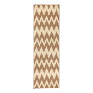 Tapis de couloir Fabric Fibres synthétiques - Beige - 80 x 200 cm