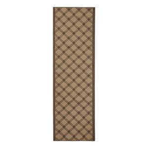 Tapis de couloir Grand Fibres synthétiques - Marron - 80 x 250 cm