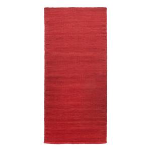 Tapis de couloir Kelim Uni Rouge - 80 x 300 cm