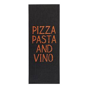 Tapis de couloir Pizza Pasta Vino Fibres synthétiques - Noir