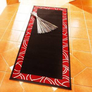 Tapijt Prime Pile zwart/rood - 80x200cm