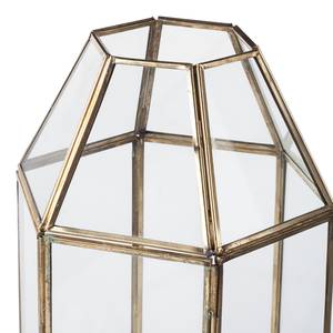 Lantaarn Hexagen metaal/glas - goudkleurig