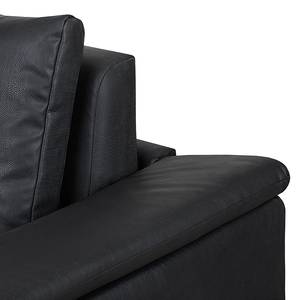 Canapé-lit LATINA avec accoudoir incliné Cuir synthétique - Cuir synthétique Monera: Noir - Largeur : 170 cm