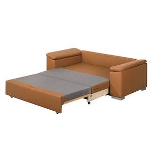 Canapé convertible Latina IX Cuir synthétique - Cognac - Largeur : 170 cm