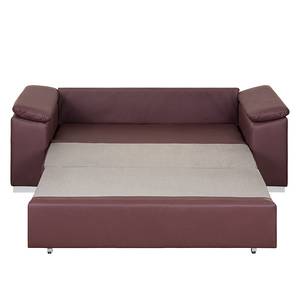 Sofa letto LATINA con bracciolo sloping Similpelle - Similpelle Monera: aubergine - Larghezza: 170 cm