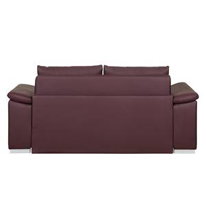 Canapé-lit LATINA avec accoudoir incliné Cuir synthétique - Cuir synthétique Monera: Aubergine - Largeur : 170 cm