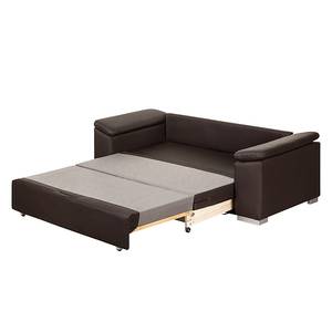 Sofa letto LATINA con bracciolo sloping Similpelle - Similpelle Monera: marrone - Larghezza: 170 cm