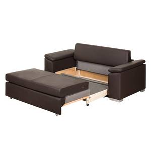 Sofa letto LATINA con bracciolo sloping Similpelle - Similpelle Monera: marrone - Larghezza: 170 cm