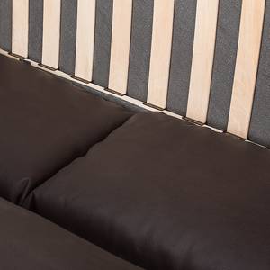 Canapé-lit LATINA avec accoudoir incliné Cuir synthétique - Cuir synthétique Monera: Marron - Largeur : 170 cm