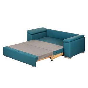 Canapé-lit LATINA avec accoudoir incliné Cuir synthétique - Cuir synthétique Monera: Pétrol - Largeur : 170 cm