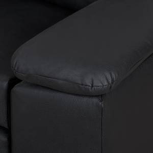 Canapé-lit LATINA avec accoudoir incliné Cuir synthétique - Cuir synthétique Monera: Noir - Largeur : 190 cm