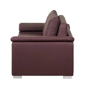 Canapé-lit LATINA avec accoudoir incliné Cuir synthétique - Cuir synthétique Monera: Aubergine - Largeur : 190 cm