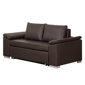 Sofa letto LATINA con bracciolo sloping Similpelle - Similpelle Monera: marrone - Larghezza: 190 cm