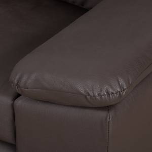 Canapé-lit LATINA avec accoudoir incliné Cuir synthétique - Cuir synthétique Monera: Marron - Largeur : 190 cm