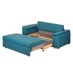 Sofa letto LATINA con bracciolo sloping Similpelle - Similpelle Monera: petrolio - Larghezza: 190 cm