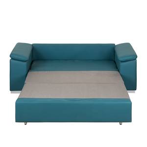 Canapé-lit LATINA avec accoudoir incliné Cuir synthétique - Cuir synthétique Monera: Pétrol - Largeur : 190 cm