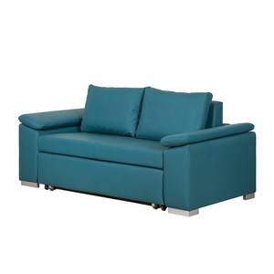 Sofa letto LATINA con bracciolo sloping Similpelle - Similpelle Monera: petrolio - Larghezza: 190 cm