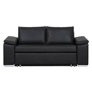 Schlafsofa LATINA mit schräger Armlehne Kunstleder - Kunstleder Monera: Schwarz - Breite: 210 cm