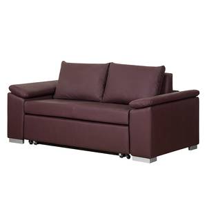 Sofa letto LATINA con bracciolo sloping Similpelle - Similpelle Monera: aubergine - Larghezza: 210 cm