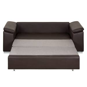 Sofa letto LATINA con bracciolo sloping Similpelle - Similpelle Monera: marrone - Larghezza: 210 cm