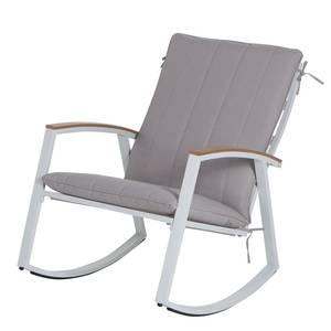 Chaise de jardin Ambiente Tissu / Acier - Gris lumineux / Blanc