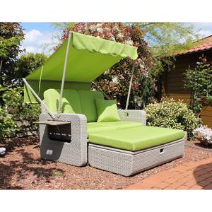 Loungesofa Jobito Webstoff / Polyrattan - Grasgrün