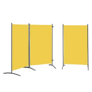 Paravents Nuare (lot de 3) Tissu / Acier - Jaune solaire