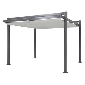 Pergola Sarare geweven stof/aluminium - lichtgrijs/antracietkleurig