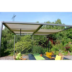 Pergola Modern Style Webstoff / Stahl - Lichtgrau / Anthrazit