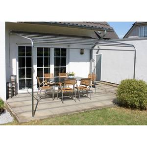 Store de terrasse Komfort Tissu / Acier - Gris / Anthracite