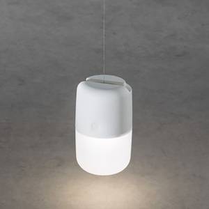 Solarleuchte Assisi Petite I Acrylglas / Kunststoff - 1-flammig - Weiß / Weißgrau