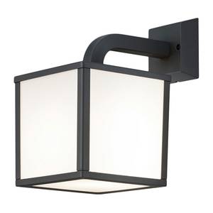 LED-Außenleuchte Cubango Aluminium / Kunststoff - Anthrazit - 1-flammig - Afrikanische Wenge Dekor